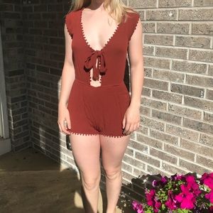 Rusty red romper